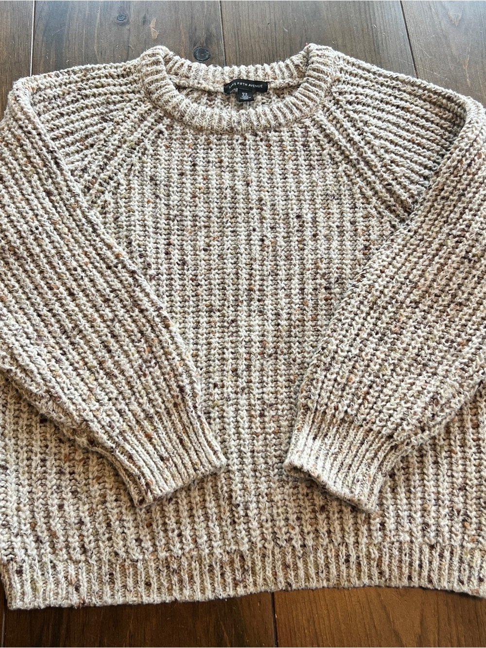 Saks Fifth Avenue chunky rib-knit crewneck sweater-medium